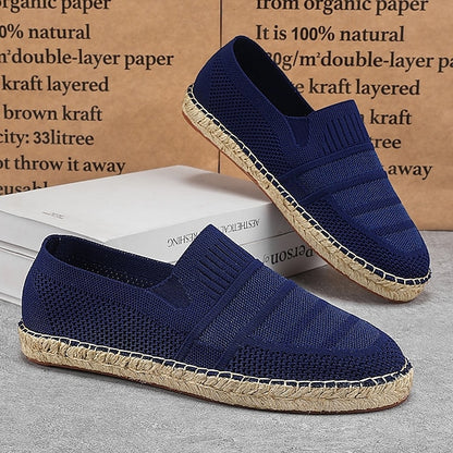 Men's Beige Vacation Espadrilles with Woven Design –
