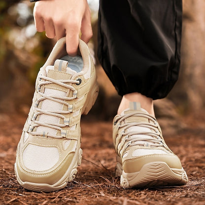 Men's Beige Outdoor Hiking Sneakers - Lightweight