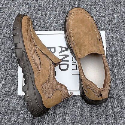 Men's Maroon Perforated Slip-On Sandals with Stylish Design