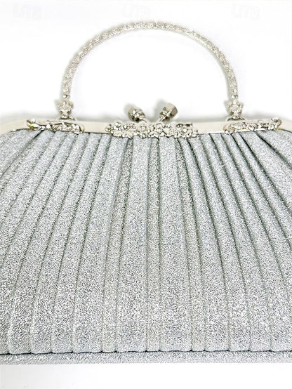 Purse Vintage Evening Clutch Women's Glitter with Pleated
