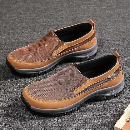 Men's Breathable Mesh Slip-on Sneakers with Rubber Sole -