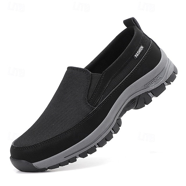 Men's Breathable Mesh Slip-on Sneakers with Rubber Sole -