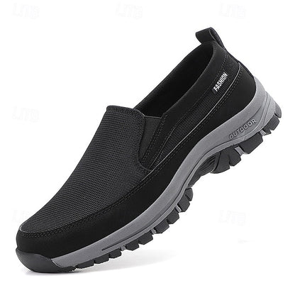 Men's Breathable Mesh Slip-on Sneakers with Rubber Sole -
