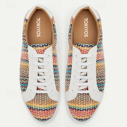 Men's Multicolor Woven Sneakers – Trendy Nylon Knit