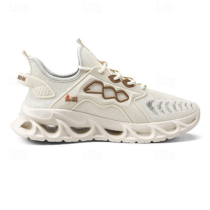 Men's Yellow Performance Sneakers with Flame Design,