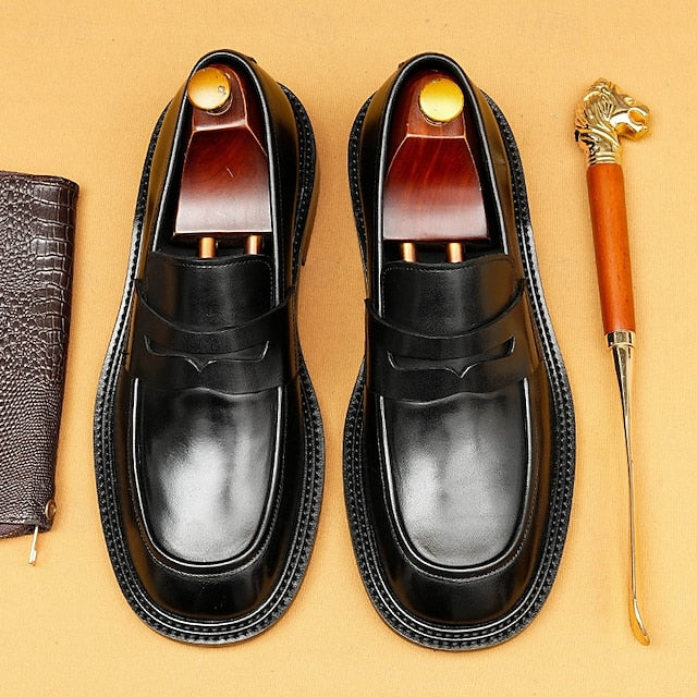 Men's Formal Leather Shoes in Brown and Tan with Wingtip