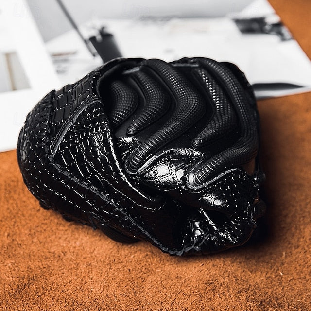 Men's Crocodile Pattern Leather Loafers - Stylish Slip-On