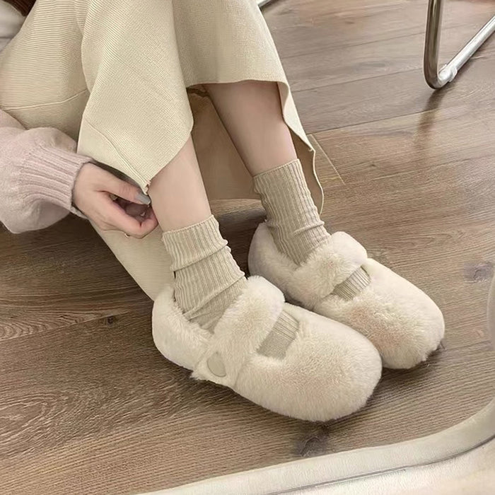 Ballerines chaudes en peluche