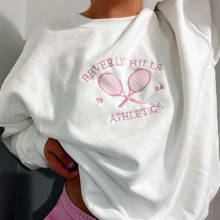 White Casual Tennis Sweatshirt - S / White - Sweatshirts