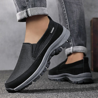 Men's Breathable Mesh Slip-on Sneakers with Rubber Sole -