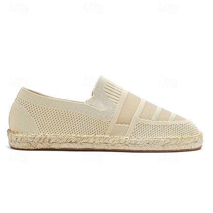 Men's Beige Vacation Espadrilles with Woven Design –