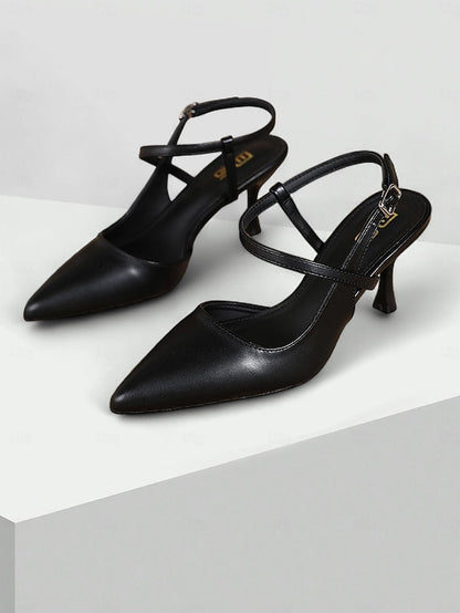 Kitten Heel Nude – Pumps Elegant Slingback Women's