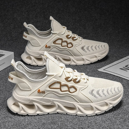 Men's Yellow Performance Sneakers with Flame Design,