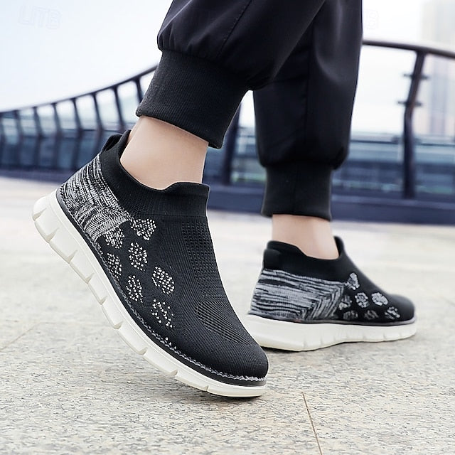 Men's Textured Knit Slip-On Sneakers, Comfort Fit with