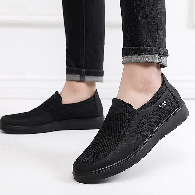 Men's Breathable Slip-On Mesh Sneakers - Lightweight and