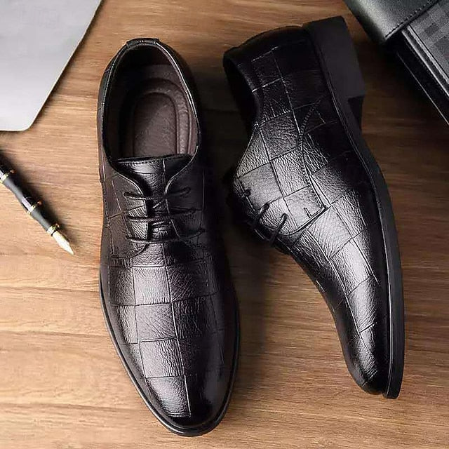 Crocodile Shoes Black Classic – Pattern Dress Men's