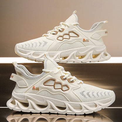 Men's Yellow Performance Sneakers with Flame Design,