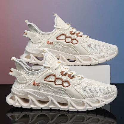 Men's Yellow Performance Sneakers with Flame Design,