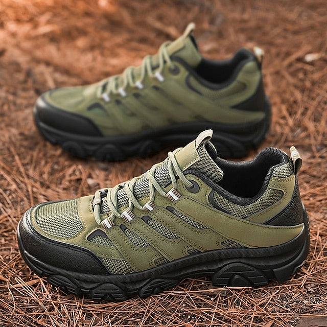 Men's Beige Outdoor Hiking Sneakers - Lightweight