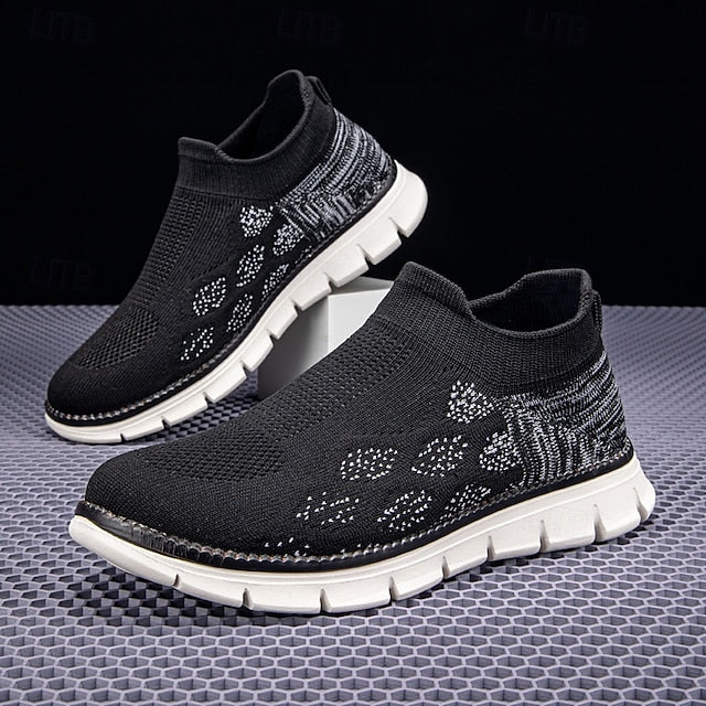 Men's Textured Knit Slip-On Sneakers, Comfort Fit with