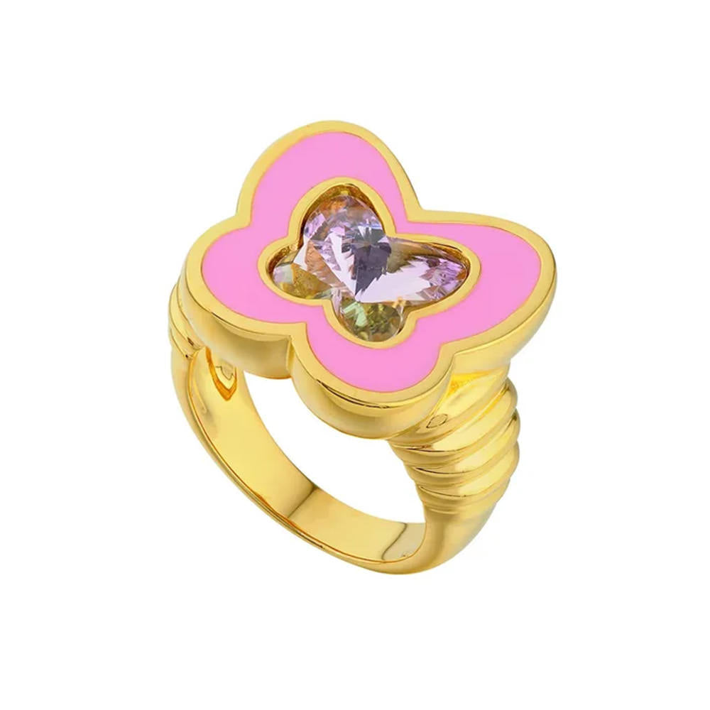 Bague épaisse papillon Y2K