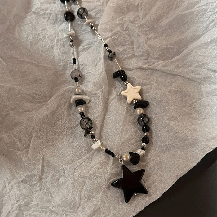 Y2K Star Beaded Necklace