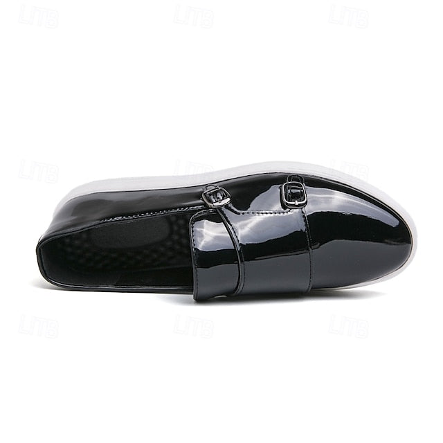 Men's White Monk Strap Slip-On Loafers – Elegant Casual