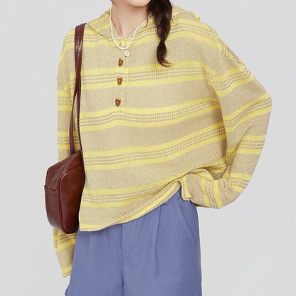 yellow striped heart buttons hoodie boogzel clothing