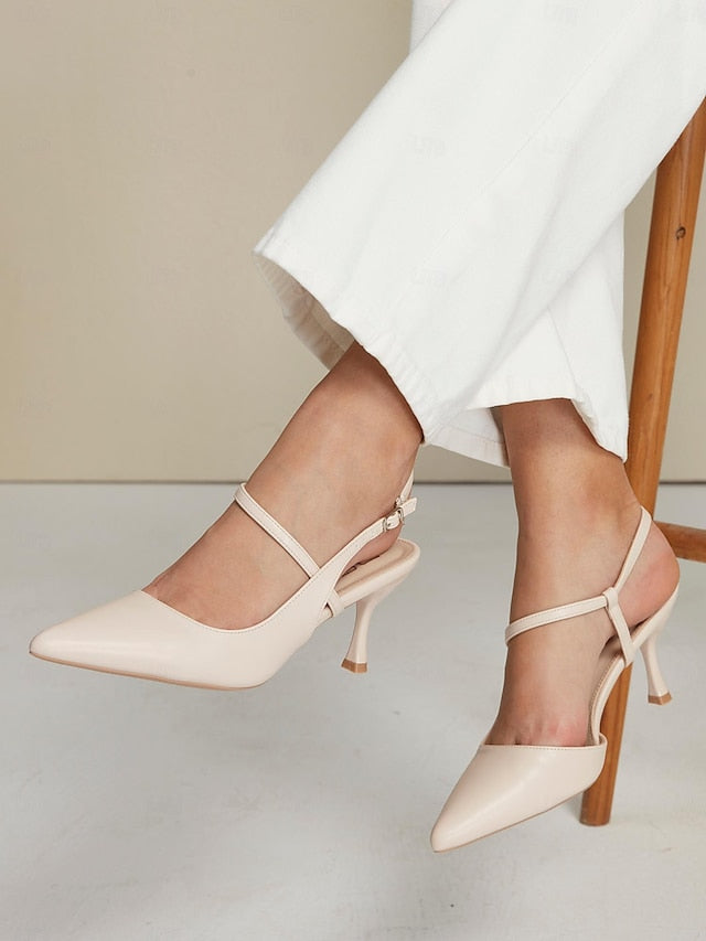 Kitten Heel Nude – Pumps Elegant Slingback Women's