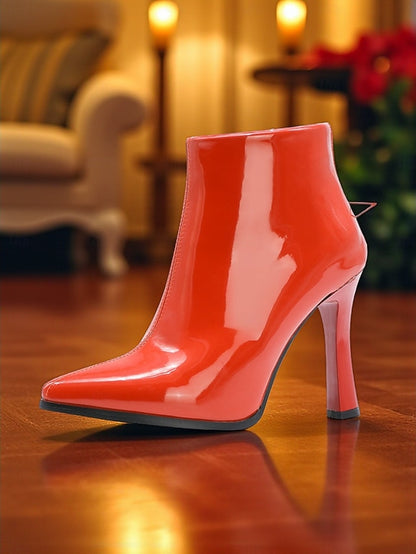 Lining Faux Stiletto Gold Heel Fur Boots Ankle Women's with