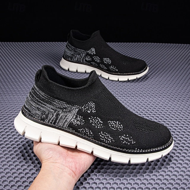 Men's Textured Knit Slip-On Sneakers, Comfort Fit with