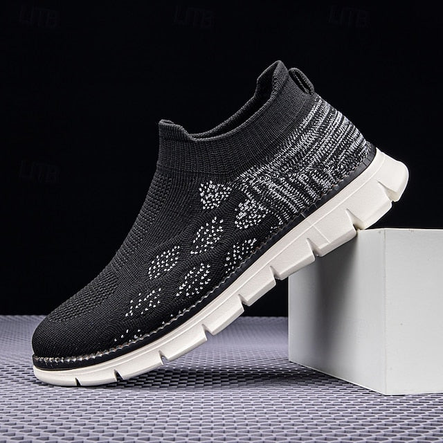 Men's Textured Knit Slip-On Sneakers, Comfort Fit with