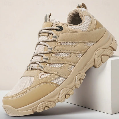 Men's Beige Outdoor Hiking Sneakers - Lightweight