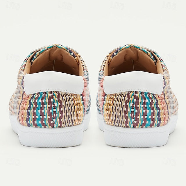 Men's Multicolor Woven Sneakers – Trendy Nylon Knit