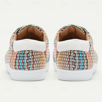 Men's Multicolor Woven Sneakers – Trendy Nylon Knit