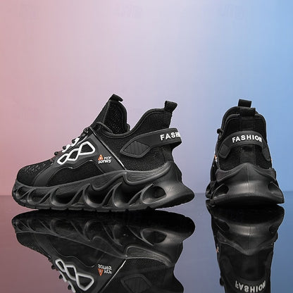 Men's Yellow Performance Sneakers with Flame Design,