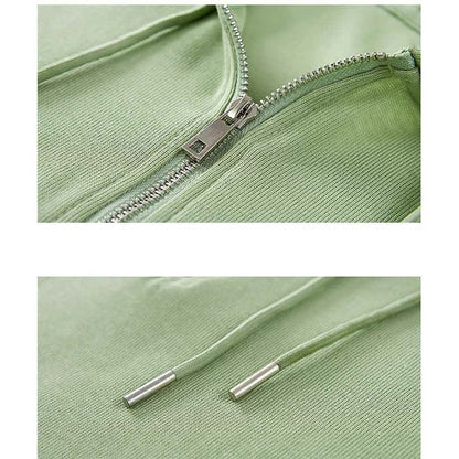 Wide Leg Zipper T-Shirt Pants Casual Draw String