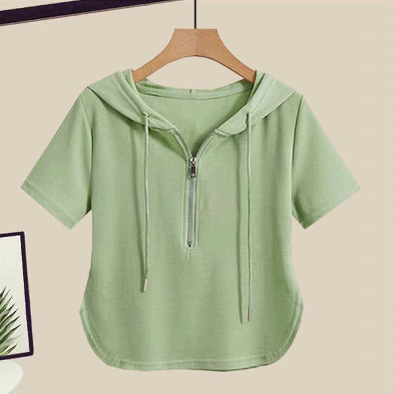 Wide Leg Zipper T-Shirt Pants Casual Draw String