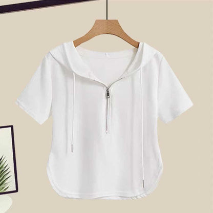 Wide Leg Zipper T-Shirt Pants Casual Draw String