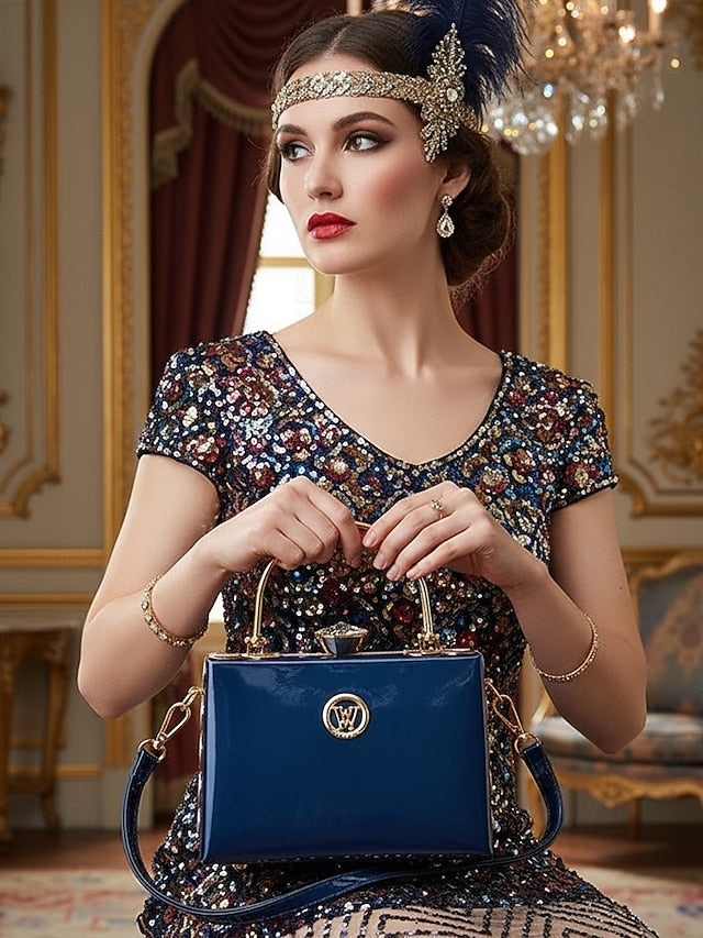 Leather Gold with Handbag Women's Evening Burgundy Patent