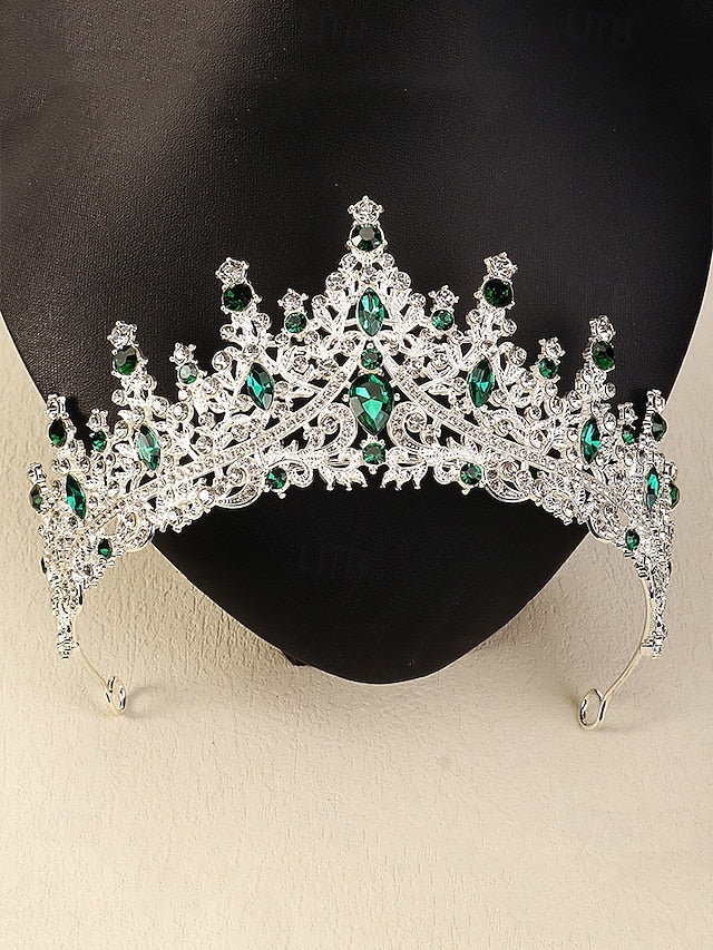 Necklace Set and Tiara Gold-Plated Diamond Crown – Sparkling