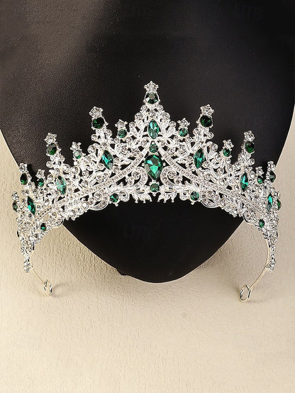 Necklace Set and Tiara Gold-Plated Diamond Crown – Sparkling