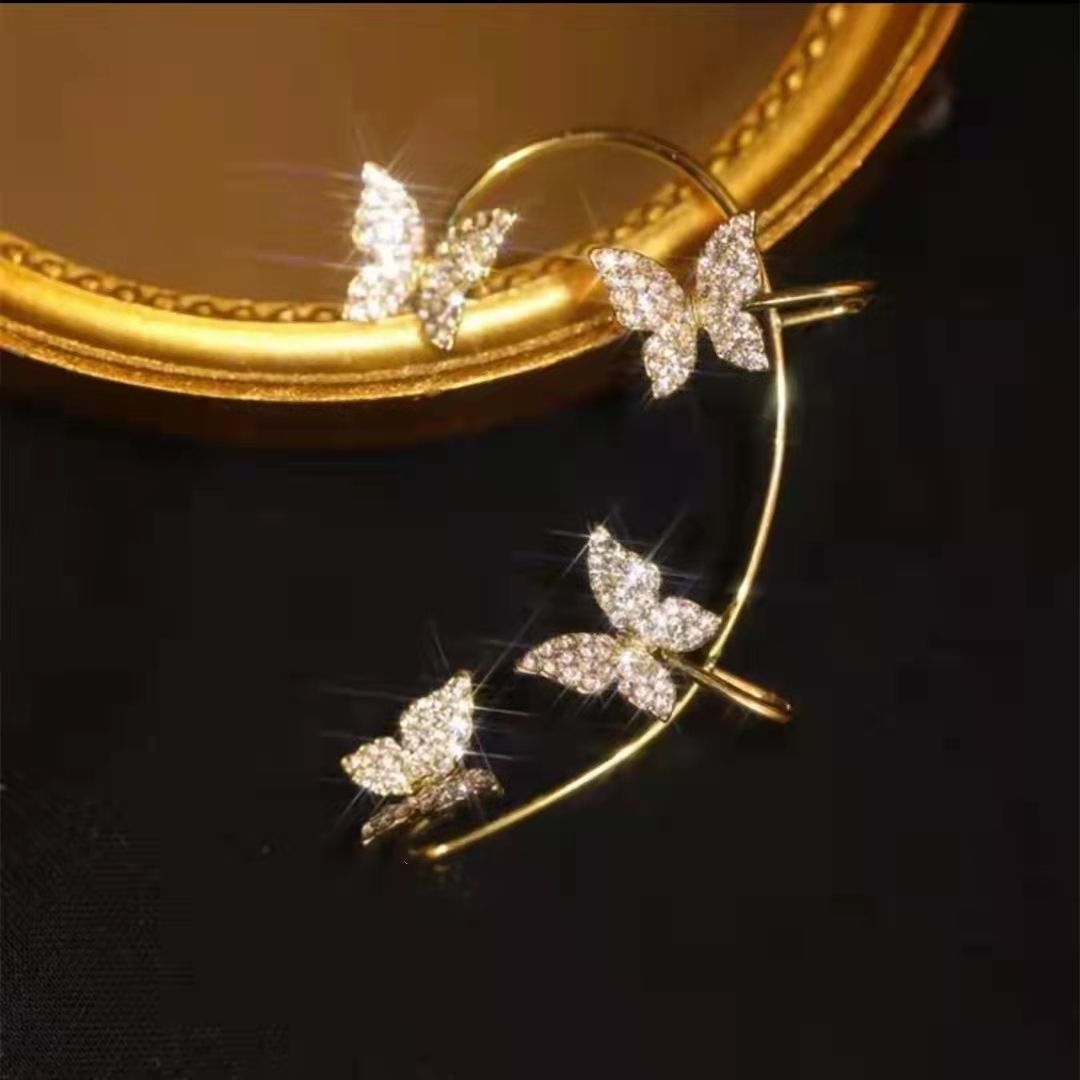 Blingbling Fairy Butterfly Ear Hanging Ear Clip No Pierced Earrings EG18228