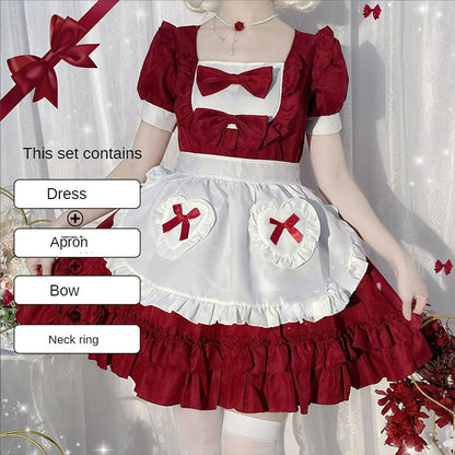 2 Colors Sweet Bows Maid Dress ON645