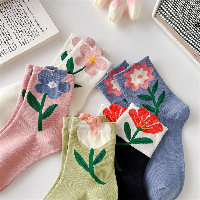 Flowers Candy Color Socks MK18879