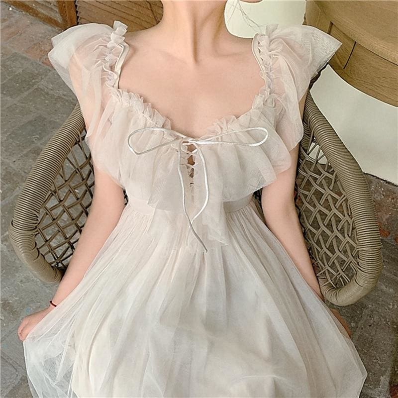 1 Puffy Fairy Off Shoulder Lace Dress MK14897 - mkkawaiishop