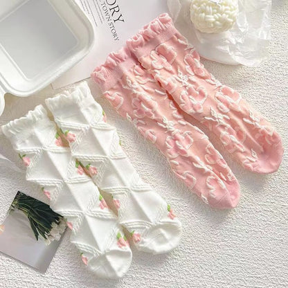 Chaussettes à fleurs roses MK18845