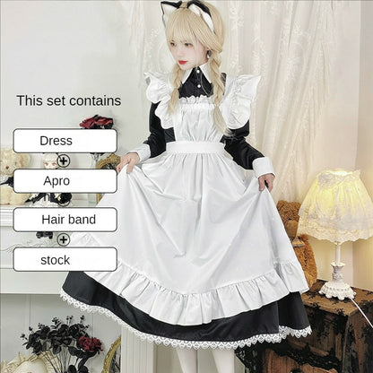 Sweet Classical Neko Maid Long Dress Short Sleeves ON656