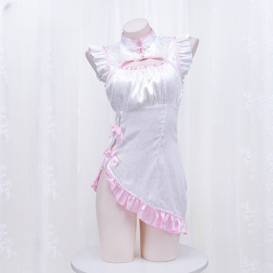 Robe de princesse mignonne rose et blanche ON899