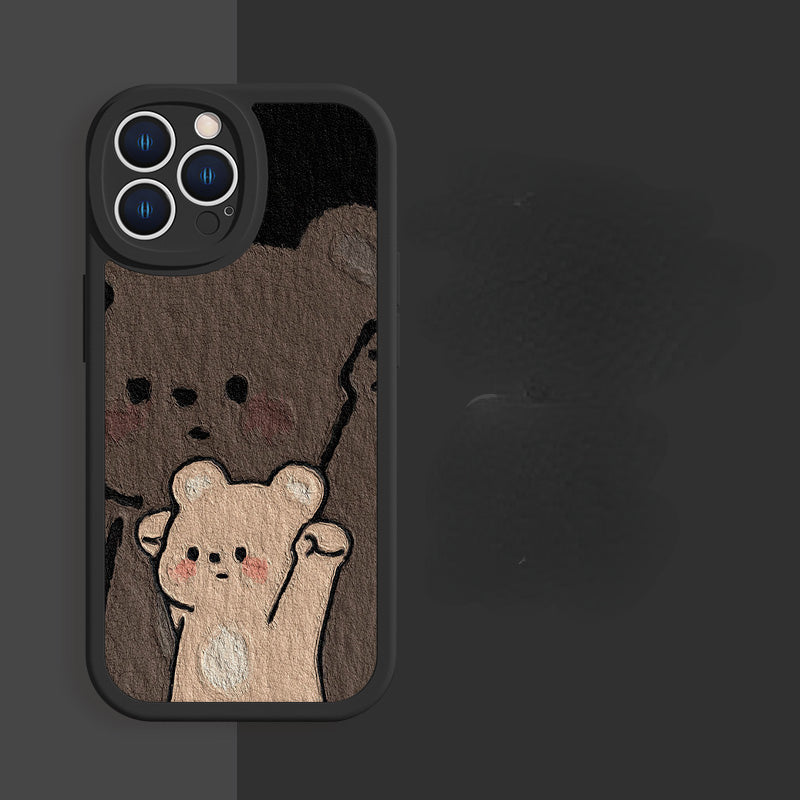 Lovely Cute Yawn Cat Gemstone Phone Case